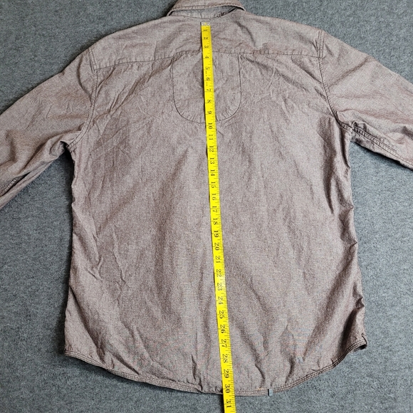 Vintage Marithe Francois Girbaud Mens L Brown Button Shirt Roll Tab Long Sleeve - Picture 7 of 13